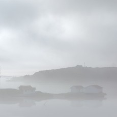 Houses in mist